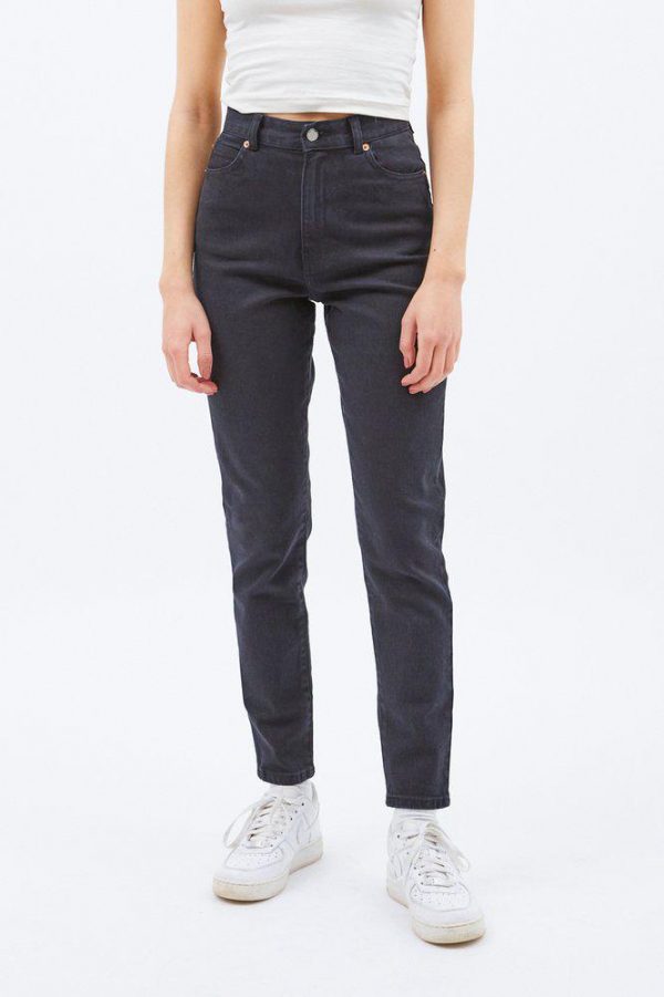 Nora washed black stretch mom jeans