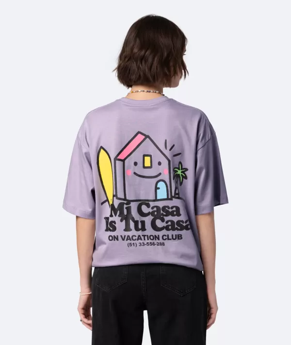 Mi Casa On vacation t-shirt paars