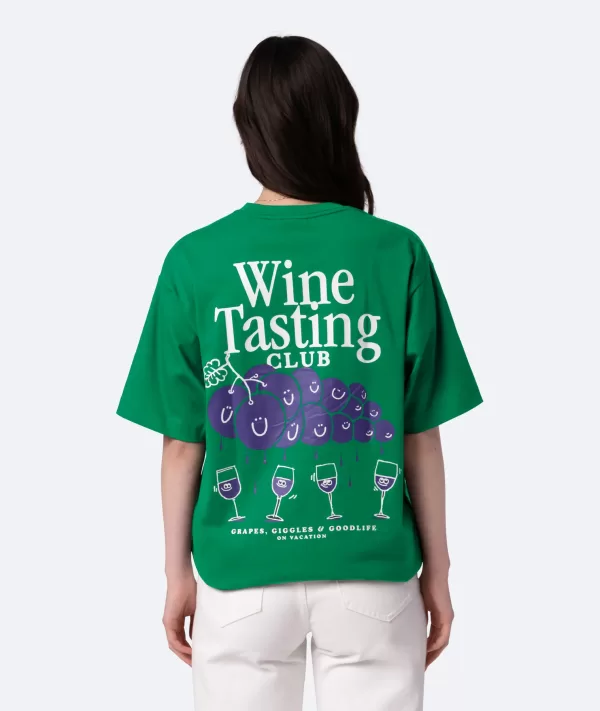 Wine tasting club on vacation t-shirt groen